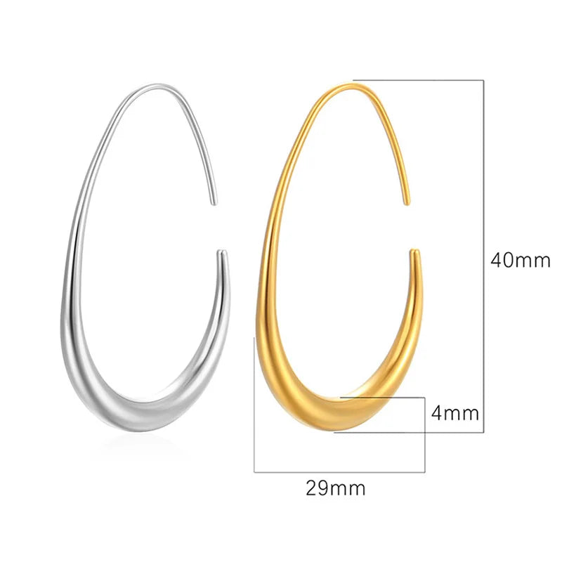 Most Popular Style Titanium Steel Hoop Earrings For Women C-type Peach Heart Round Ear Ring Non-fading Hot Selling Ear Jewelry