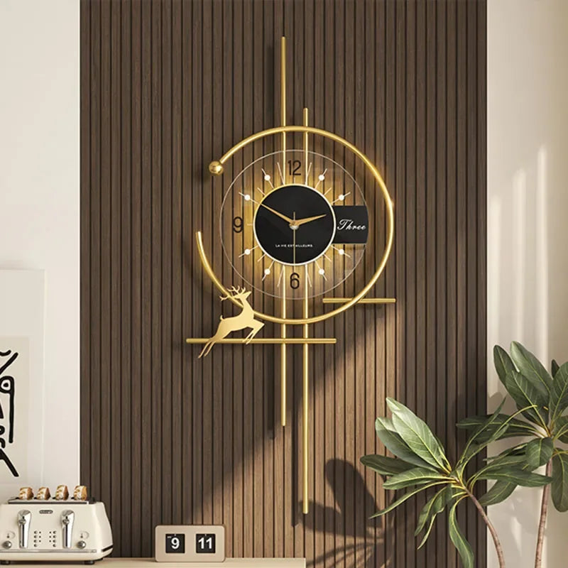 Popular Dining Room Wall Clock Minimalist Luxury Decor Silent Quartz Clock Creative Kitchen Living Room Art Home Decor