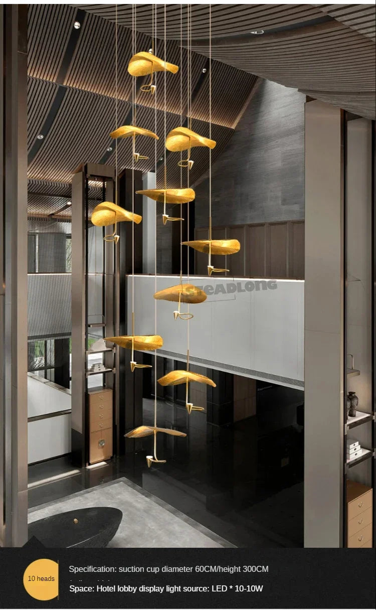 Nordic Modern LED Ceiling Chandelier for Living Dining Room Staircase Pendant Lamp Home Decor Lighting Suspension Design Fixture