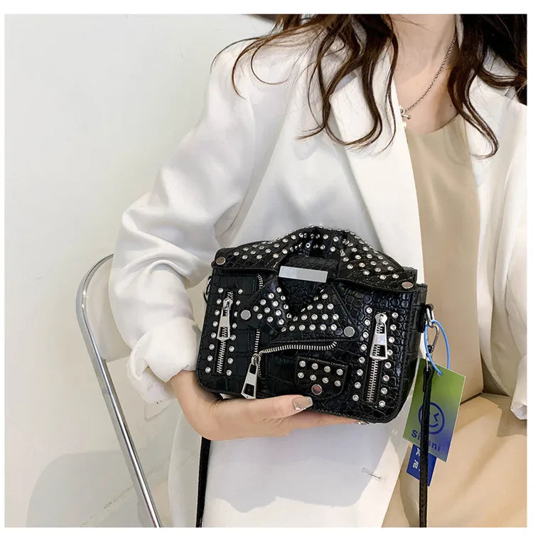 Fashion Jacket Design Crossbody Bag Rivet Clothes Shape Women Handbag Purse Brand Designer Lady Shoulder Bags Luxury Women's Bag