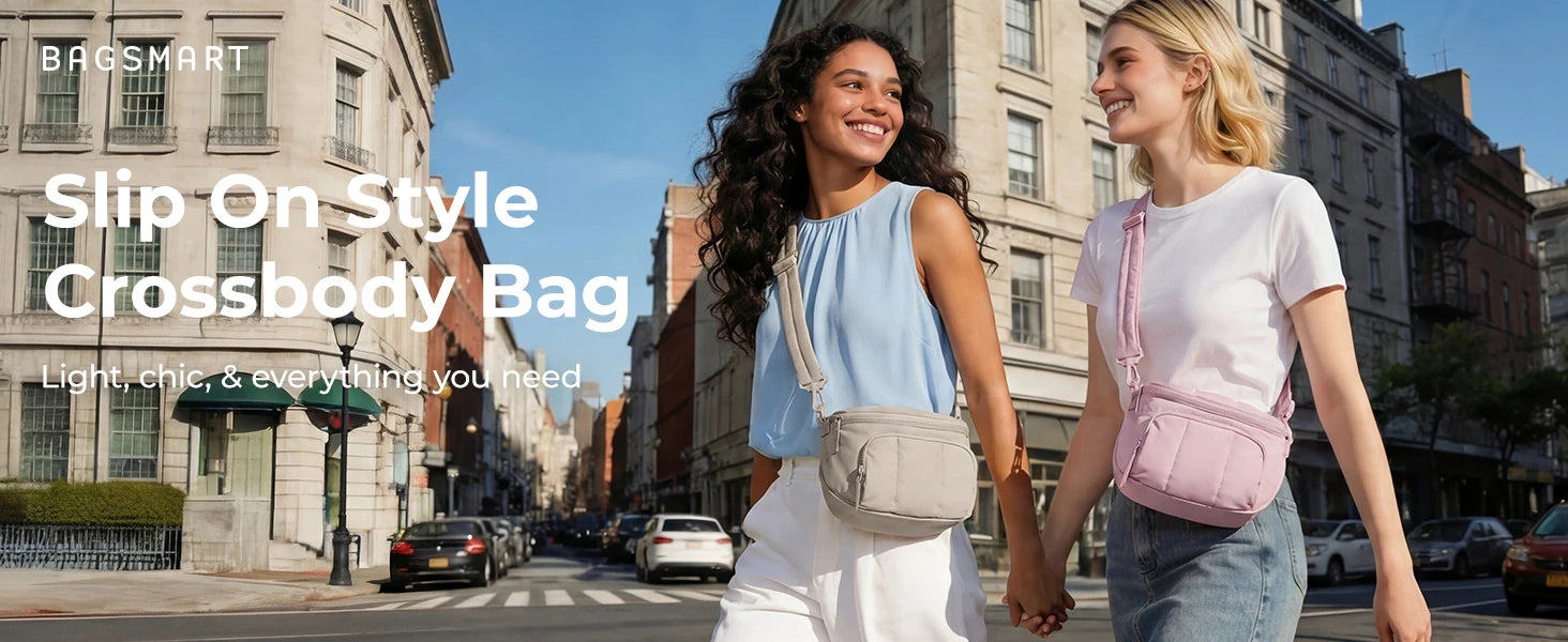 BAGSMART Puffer Crossbody Bags for Women Small Cross Body Purses for Women Travel Work Quilted Water-resistant Hobo