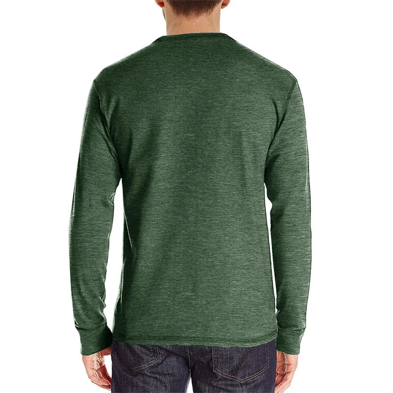 Men Fashion Casual T-Shirts Long Sleeve Tops For Man Soild O Neck Shirts Elastic Gym T Shirt Soccer Tees Streetwear Man Clothing
