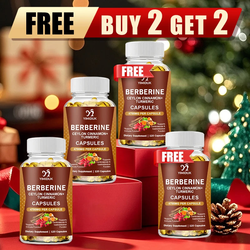 Berberine 4700 Mg Supplement, with Ceylon Cinnamon, Support Heart Health, Immune System, Healthy GI & Cholesterol, Gluten-Free