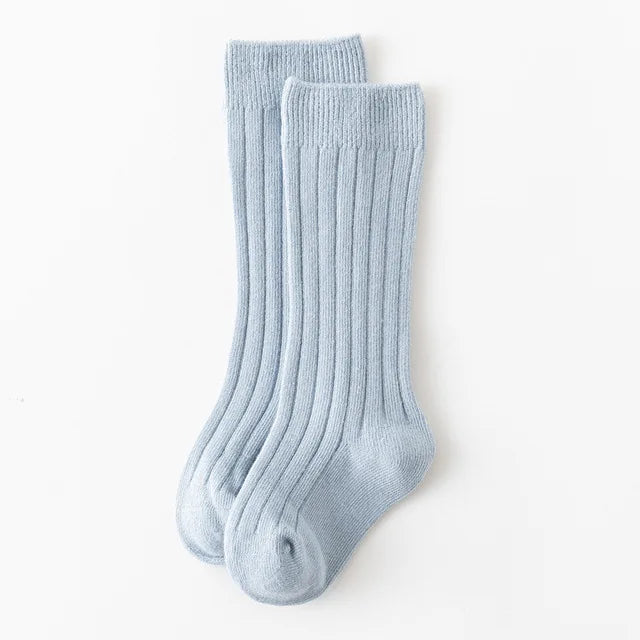 Baby Boys Girls Knee High Long Socks Cotton Breathable Stripe Soft Kids Sock Children School Uniform Socks For 0-8Years