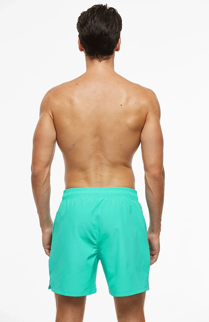 Men's Swim Trunks Summer Swimming Board Shorts Quick Dry Beach Shorts with Side Pockets and Mesh Lining Swimwear Bathing Suit