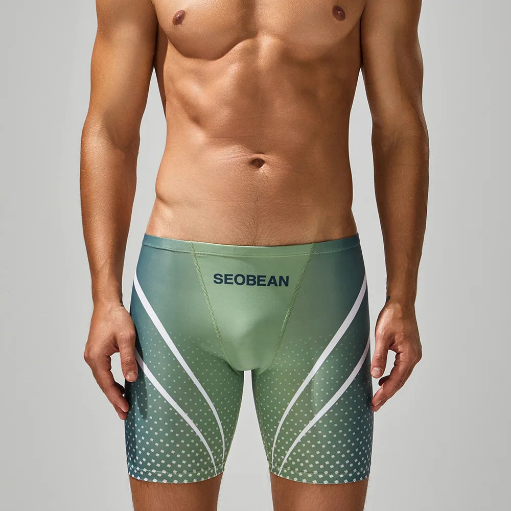 Men's Swimming Trunks Print Quick-Dry Slim-Fit Athletic Swimming Shorts Beach Water Sports Wear