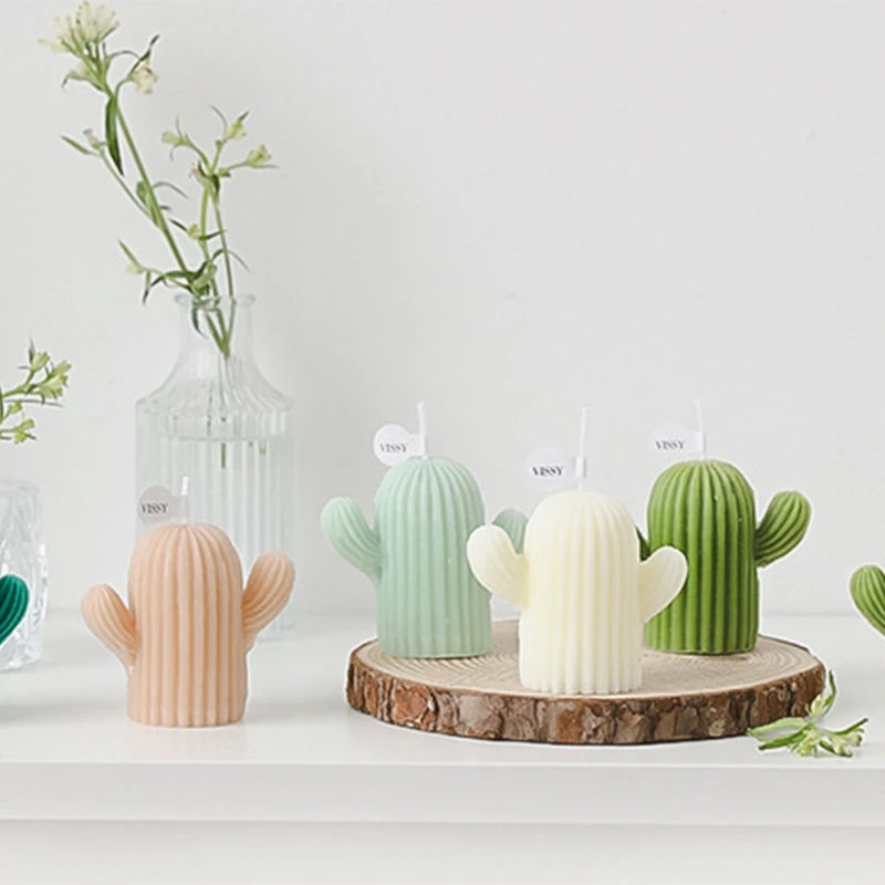 Small Cactus Scented Wax Candles Ornament for Home Bedroom Office Wedding Party Decoration for Cre