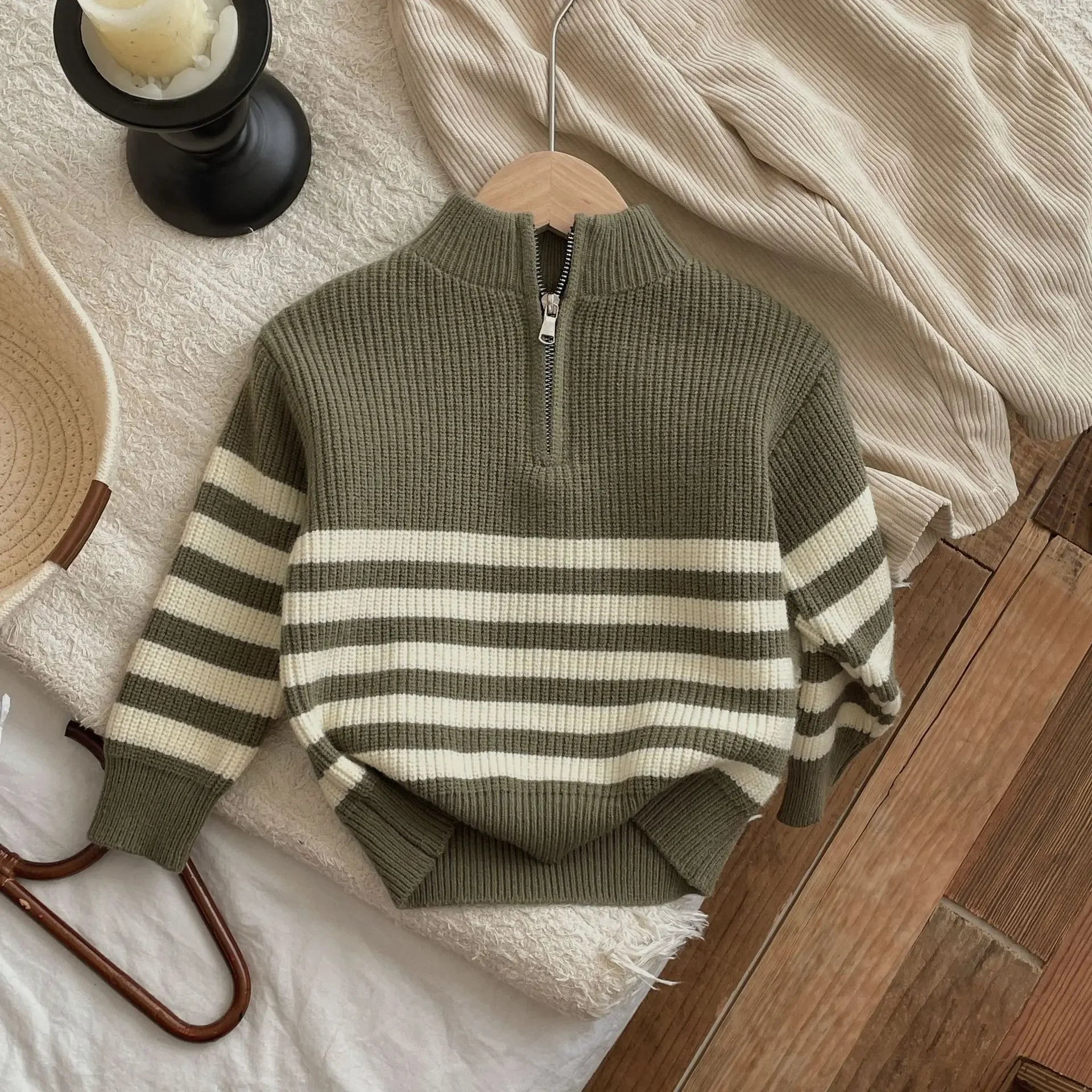 Childrens Clothing Sweater New Autumn 2024 New Loose and Versatile Casual Sweater