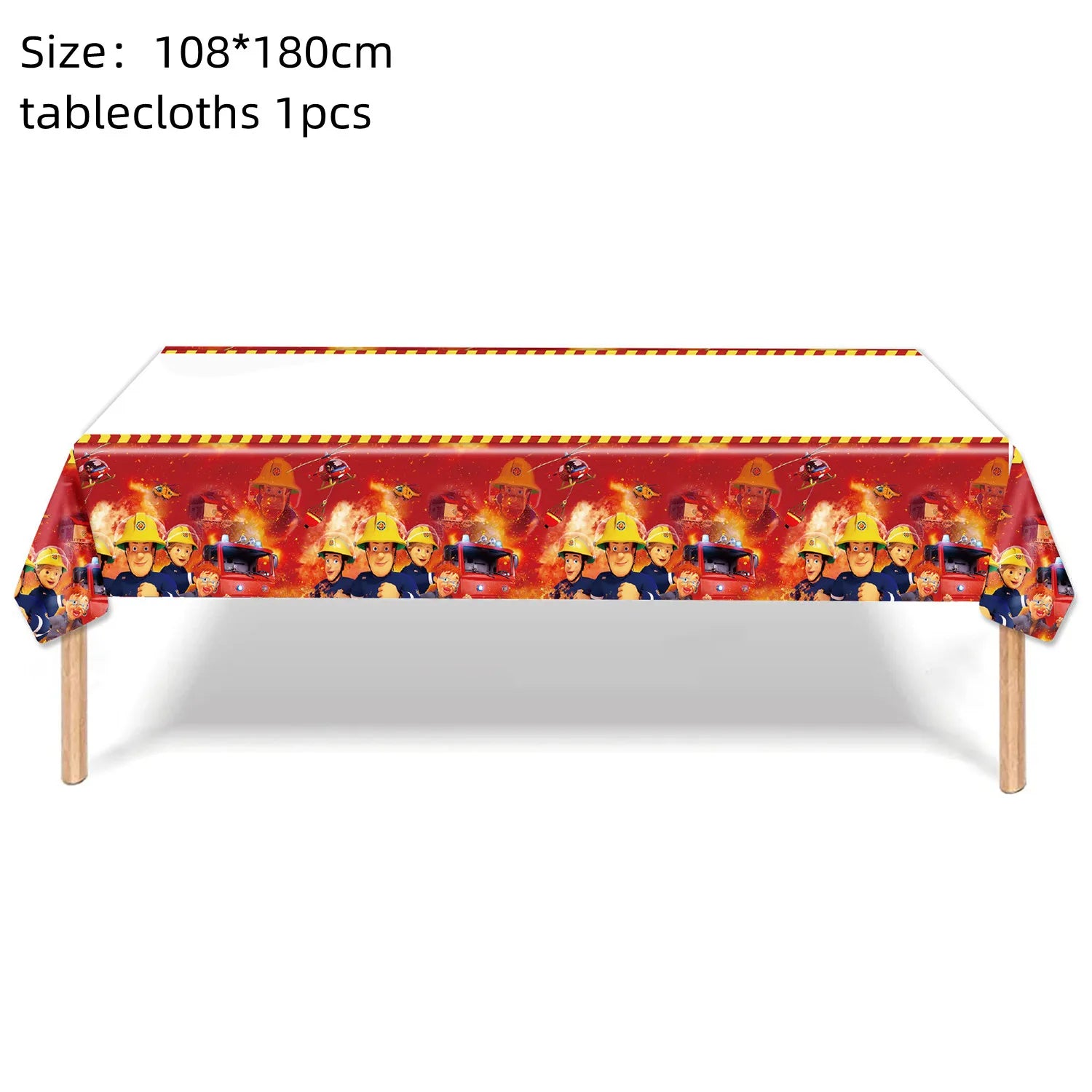 Fireman Sam Party Supplies Disposable Tableware Set Paper Plates Cups Tablecloth Fire Truck Birthday Party Decor Boys Baby Showe