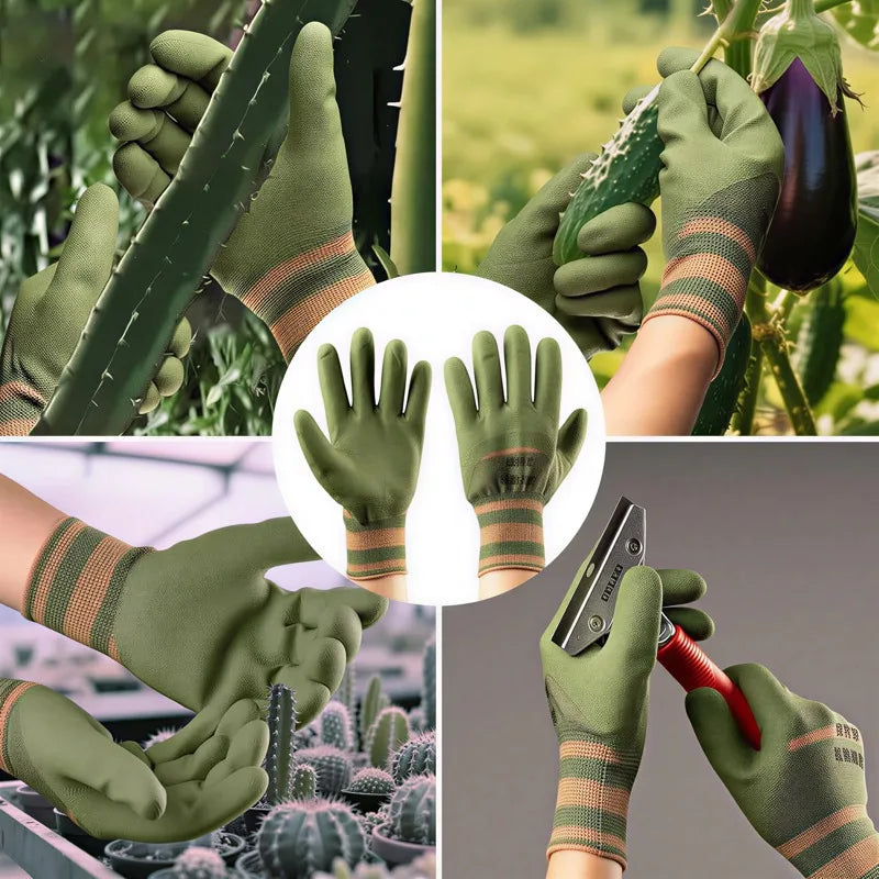 Wear-resistant Gardening Gloves Breathable Design Easy-care Non-slip Protective Gear For Vegetable Flower Plant Gardening Glove
