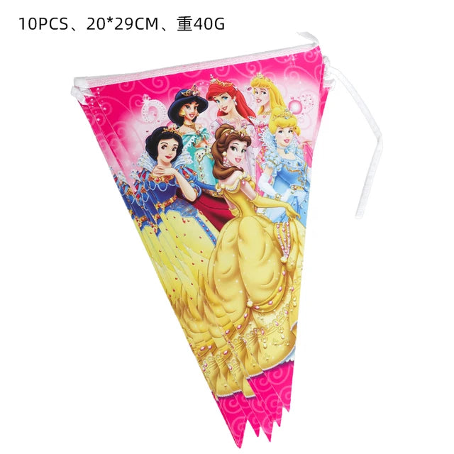 Princess Snow Queen Theme Disposable Tableware Decorations Kid Girl Birthday Party Supplies Princess Cup Plate Tablecloth Set