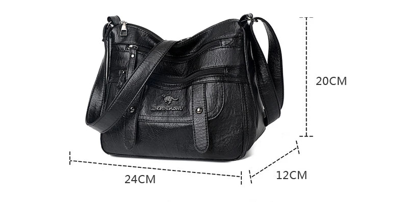 Soft Leather Mother Bag Large Capacity Fashionable Shoulder Crossbody Bag for Women