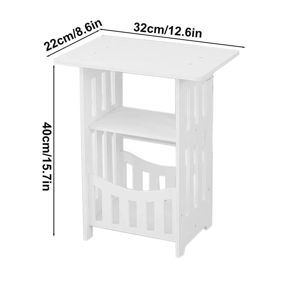 Family Commonly Used Bedside Table Modern Minimalist Style White Storage Cabinet Easy Assembly Multi Function Bedroom Organizer