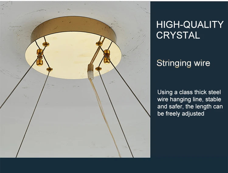 Post Modern Led Chandelier 2026 New Tassel Crystal Pendant Lamp American Luxurious Chandelier Home Decor Luster Lighting Fixture