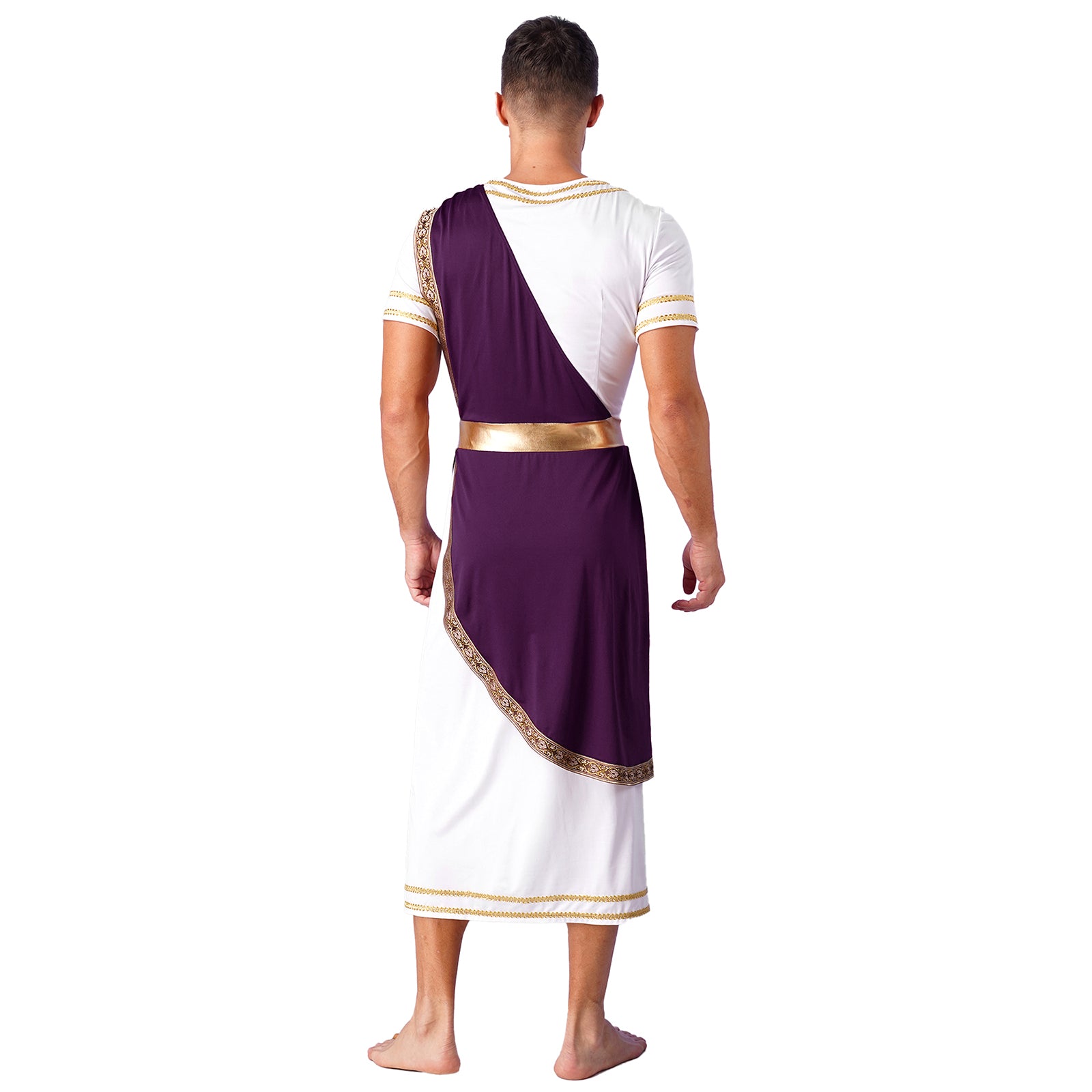 Mens Ancient Greek God Cosplay Outfit Roman Robe Costumes Ancient Greek Toga Spartan Dress Up Retro Vintage Warrior Clothing