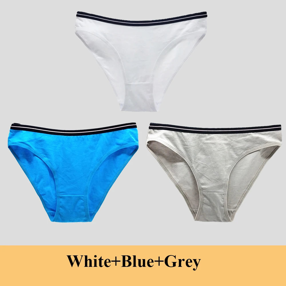 Woman Underwear Women's Cotton Sexy Panties Briefs Low Waist Lace Girls Ladies Knickers Lingerie for Women 3 Pcs/lot