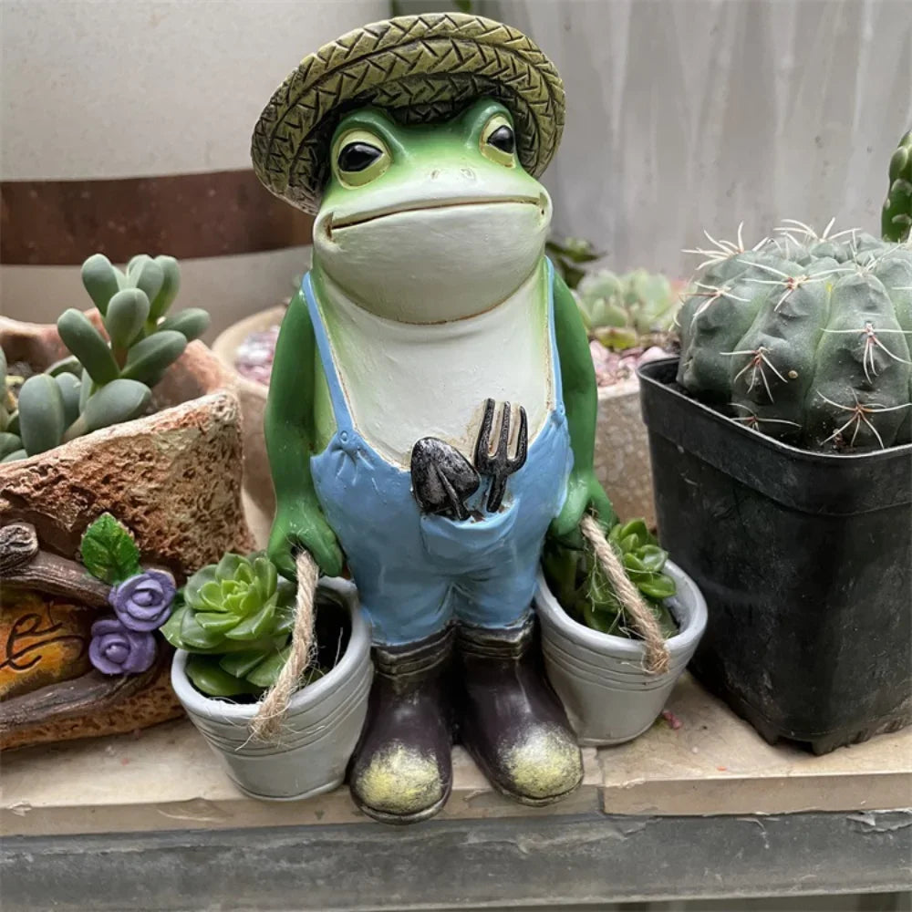 Outdoor Courtyard Balcony Supplies Small Creative Decorative Ornaments Animals Frogs Gardens Succulent Flowerpots Festival Gifts