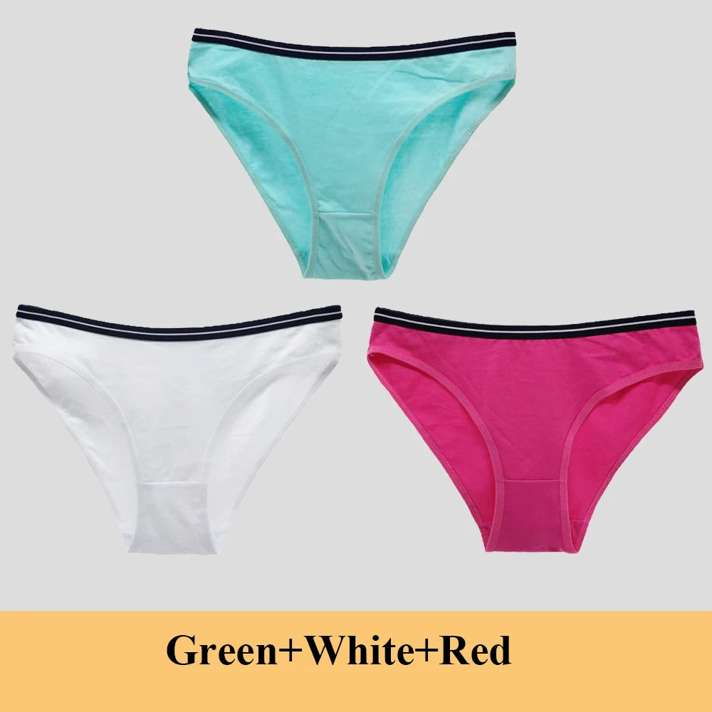 Woman Underwear Women's Cotton Sexy Panties Briefs Low Waist Lace Girls Ladies Knickers Lingerie for Women 3 Pcs/lot
