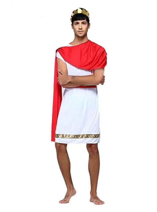 Carnival Ancient Greek Costume Cosplay Grecian Toga Suits Roman Robe Clothing Halloween Party Costume For Adult Men