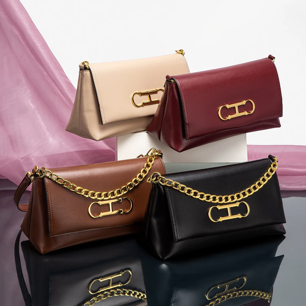 Fashion Classic Retro New Solid Color Square Women's Shoulder Bag Fashion Party Multi functional Occasion Crossbody Bag