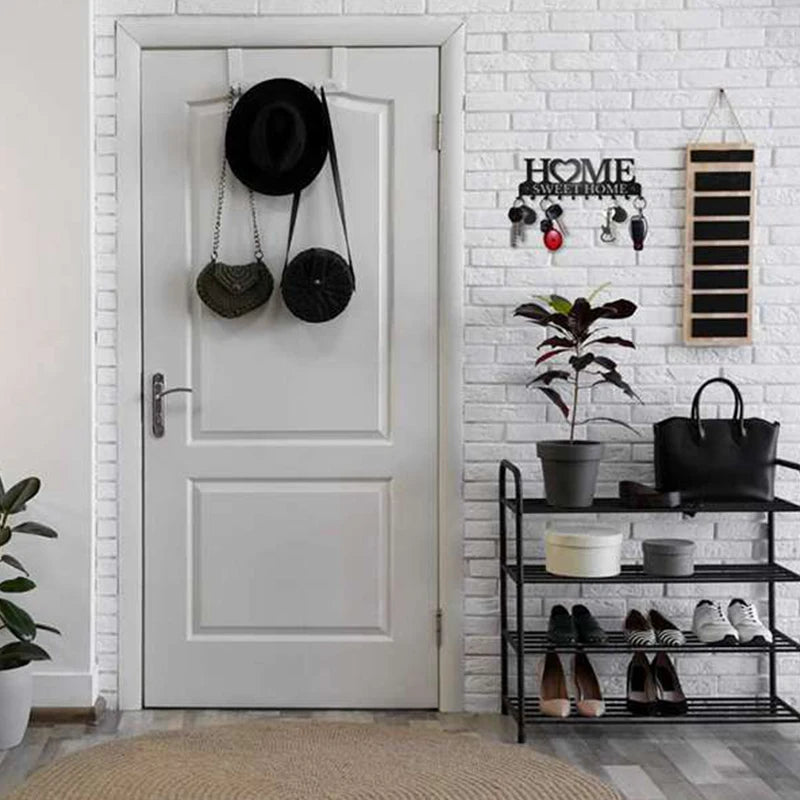 1pc Metal Key Holder Hooks Wall Hanging Wall-mounted Coat Rack Sweet Home Wall Hanger Iron Art Decor For Front Door Kitchen