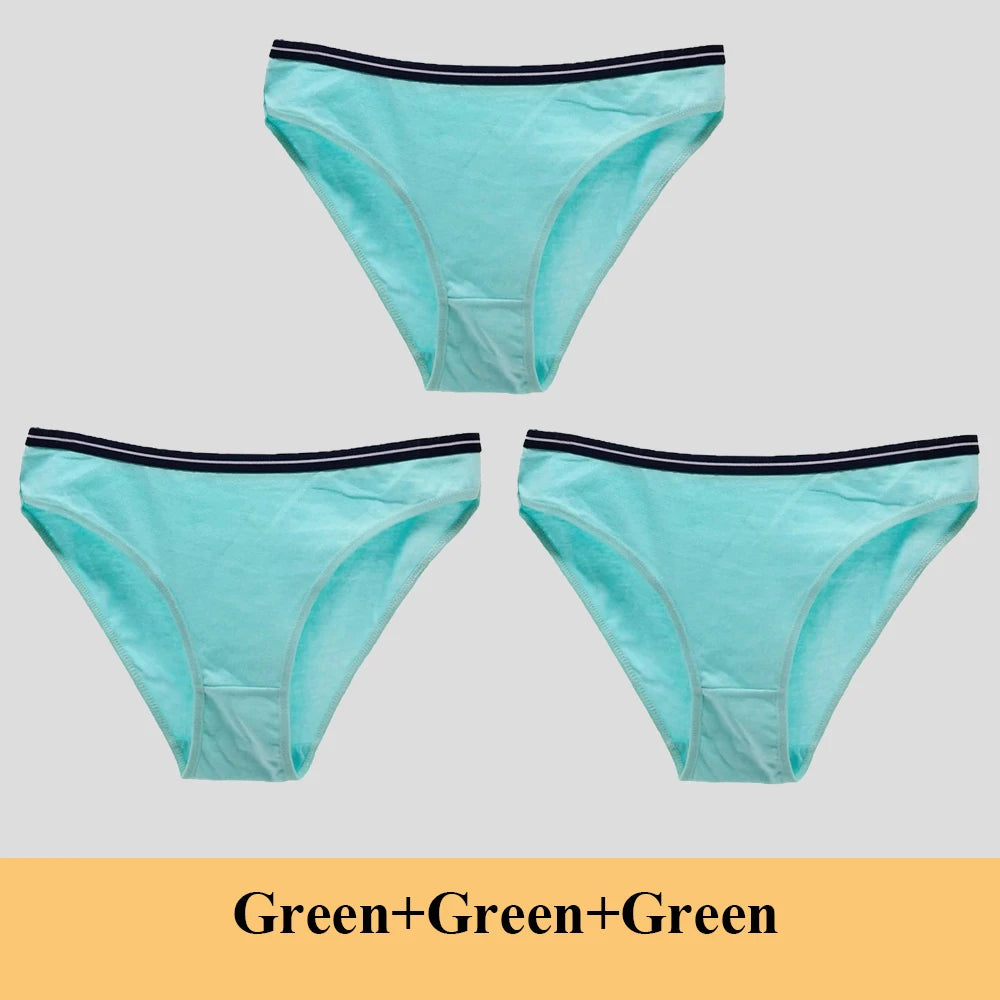Woman Underwear Women's Cotton Sexy Panties Briefs Low Waist Lace Girls Ladies Knickers Lingerie for Women 3 Pcs/lot