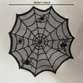 Diameter 30cm Halloween Tablecloth Black Placemat Disposable Spider Table Runner Halloween Decoration Set