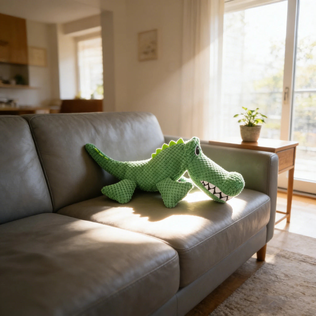 Tough Chew Dog Companion Toy, Pet Squeaky Toy, Large Dinosaur Toy, For All Breeds, Suitable for Heavy Chewers, Pet Companion Toy