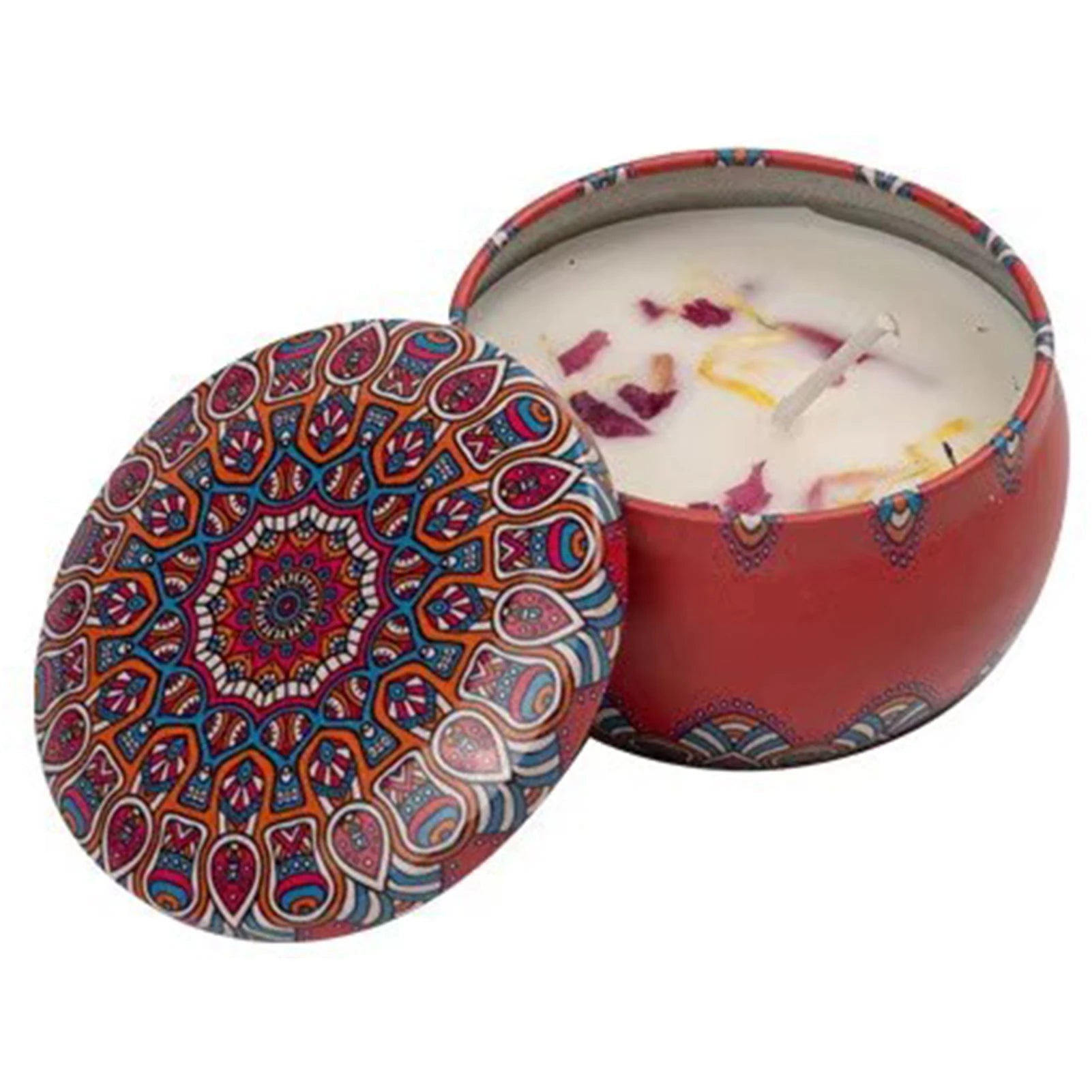 Scented Candles Blue Wind Chimes Aromatherapy Candles for Home Long Burn Scented Candles with Lid Sustainable Use of Tin Boxes