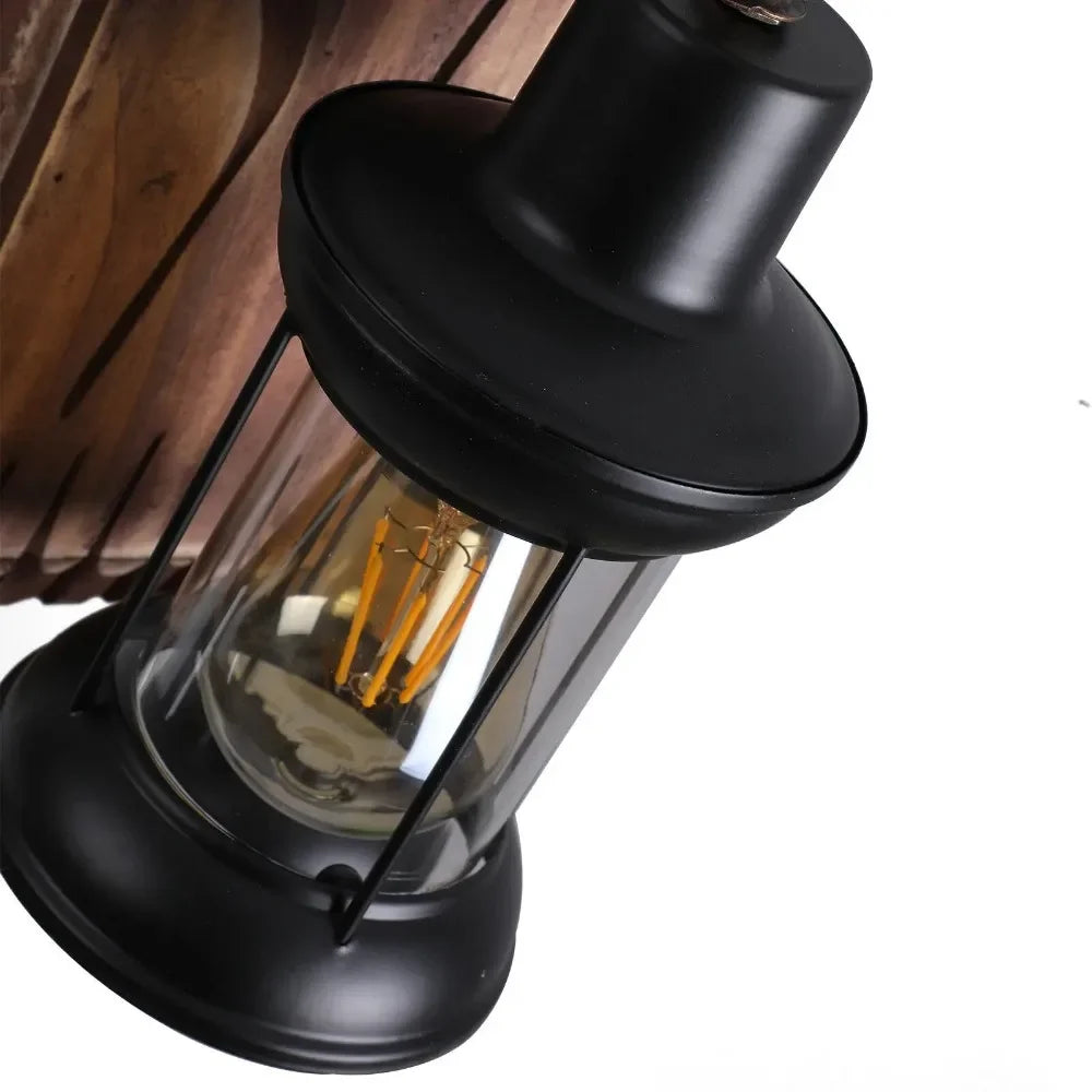 4 Light Rustic Country Chandelier Wood Fixture Pendant Industrial Cafe Bar Loft Farmhouse Country Wood Chandelier 110V