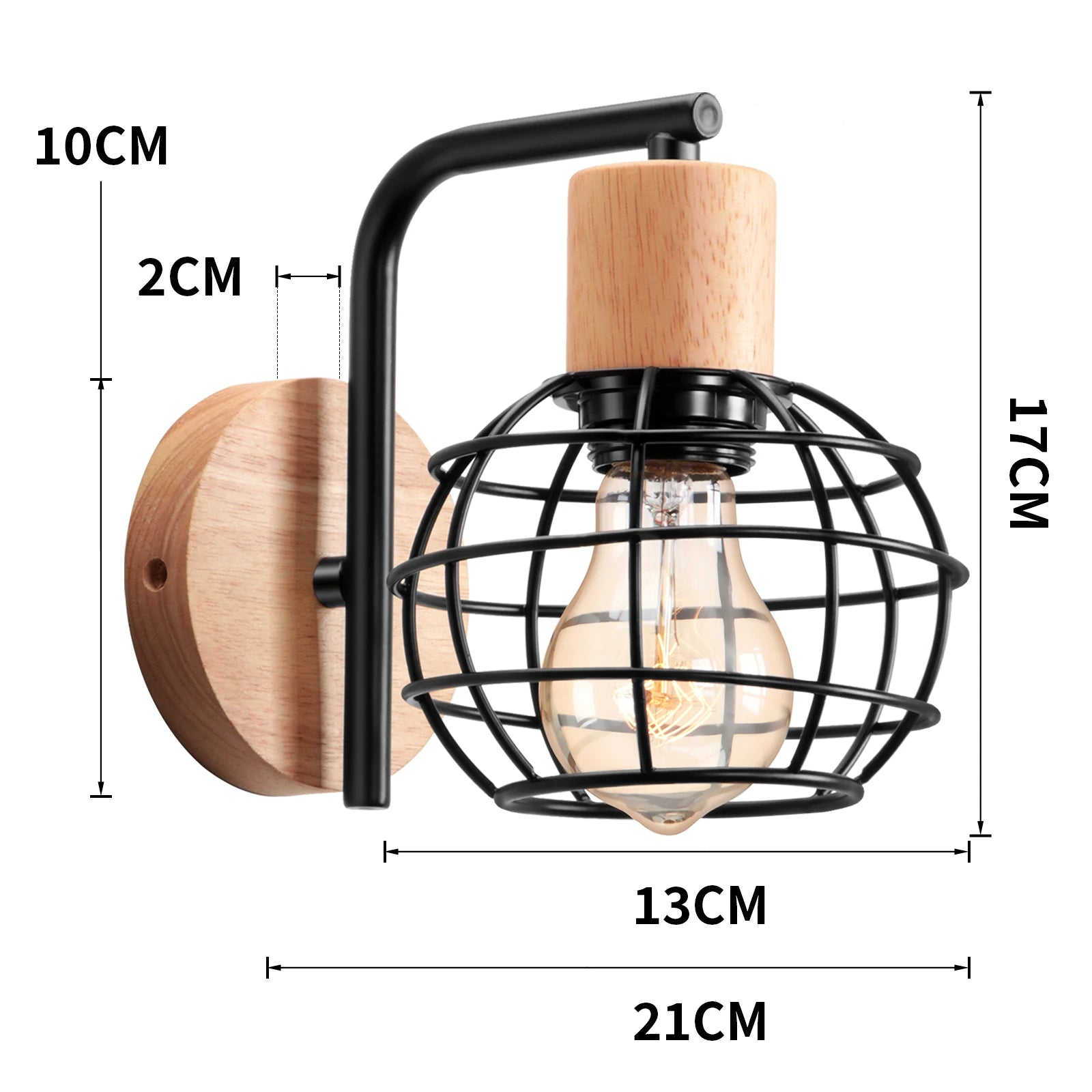 LED Wooden Wall Lights Vintage Wall Lamps Bedroom Bedside Lamp Shade Modern Wall Sconce for Kitchen Restaurant E27 Home Decor