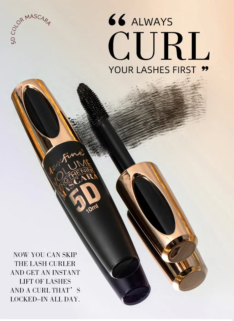 5D Mascara Makeup Waterproof Sweatproof Non-smudgy Non-smudge Natural Lengthening Lasting Cosmetics Makeup Cosmetic