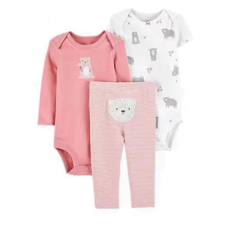 2025 Baby Girls Clothes Autumn Spring Newborn Infant Outfit Cotton Bodysuit Top And Bottom Pants Kids Toddler Clothing Set 6-24M