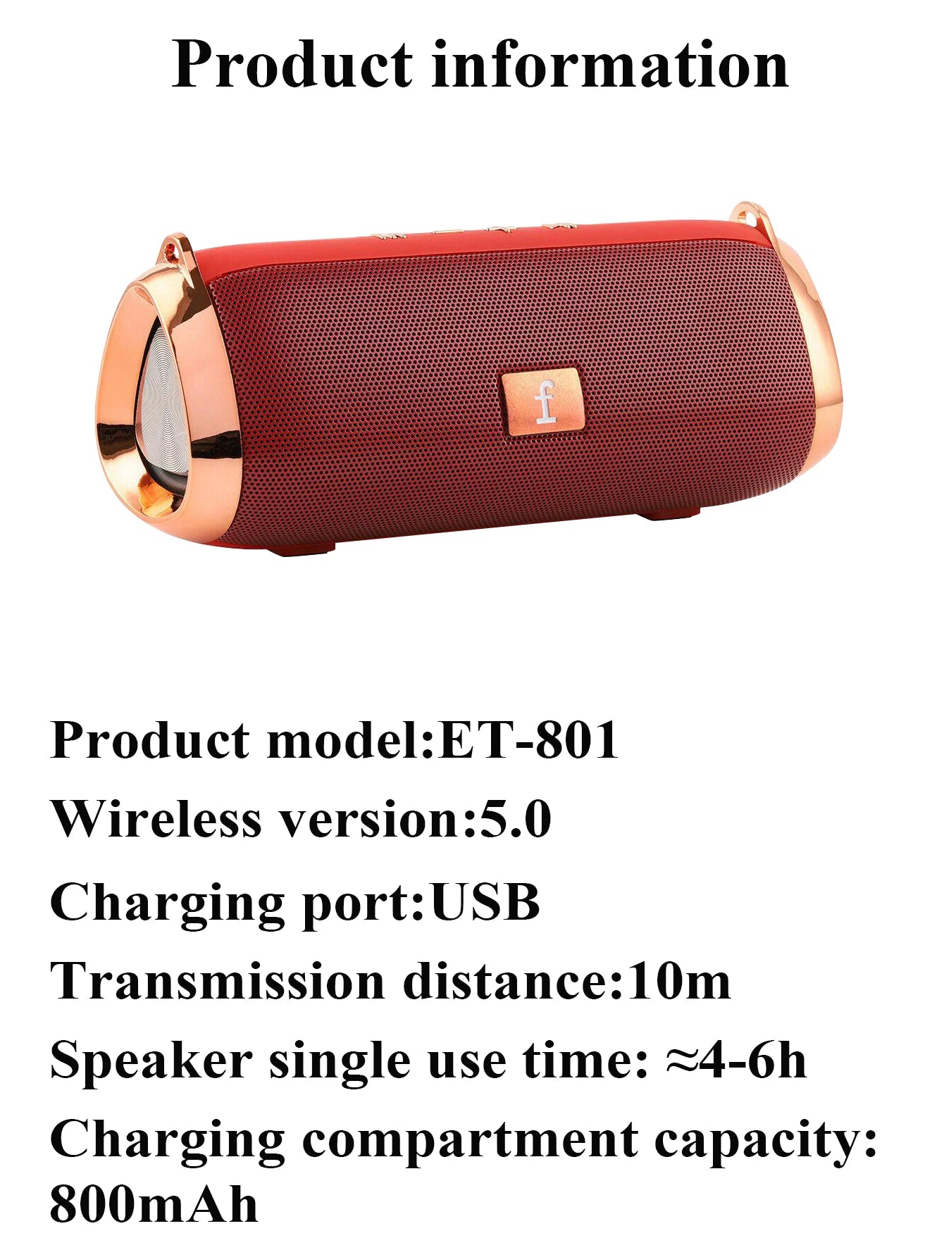 Portable Speaker Wireless Bluetooth Subwoofer Outdoor Waterproof Speaker Plug-in Voice Prompt Small Speaker Holiday Gift