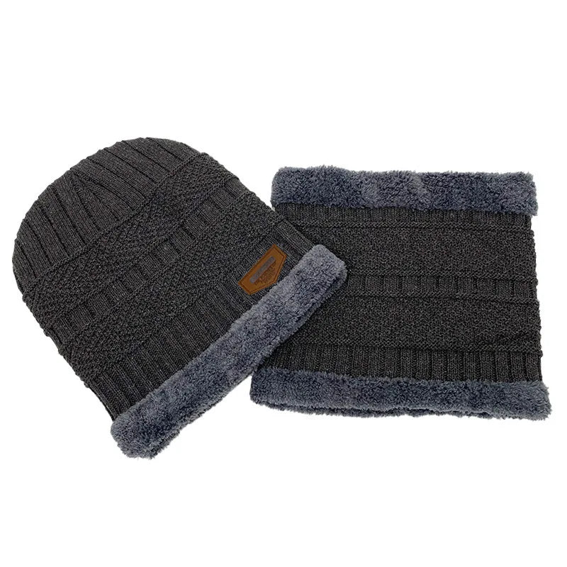 Winter Hat for Men Soft Velvet Knit Cap Coral Fleece Scarf Outdoor Riding Windproof Ski Mask Warm Thickened Cold Weather Gear
