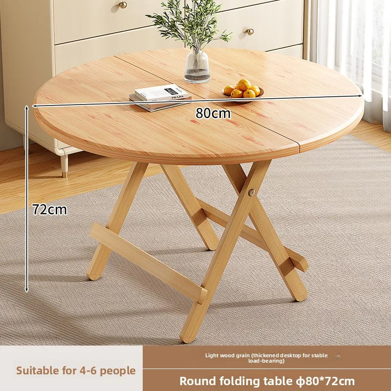 Foldable Dining Table Sturdy Folding Desk for Kitchen Restaurant Furniture No Assembly Needed Study Office Desk Strong Stable