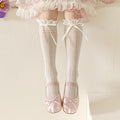 Girls Kids Geometric Retro Twists bowknot Long Kawaii Socks Princess Sweet Baby Over Knee High Sock Hollow mesh Lolita Stockings