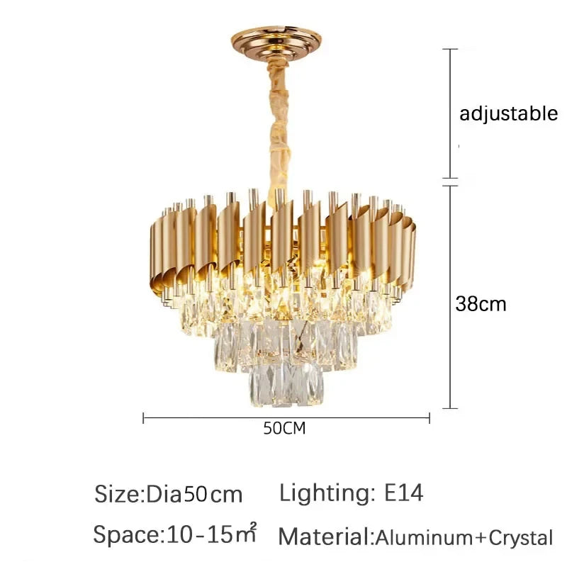 Luxury Modern Living Room Crystal Ceiling Chandelier Lighting Light Lustre Indoor Dining Bedroom Home Decor Hanging Pendant Lamp
