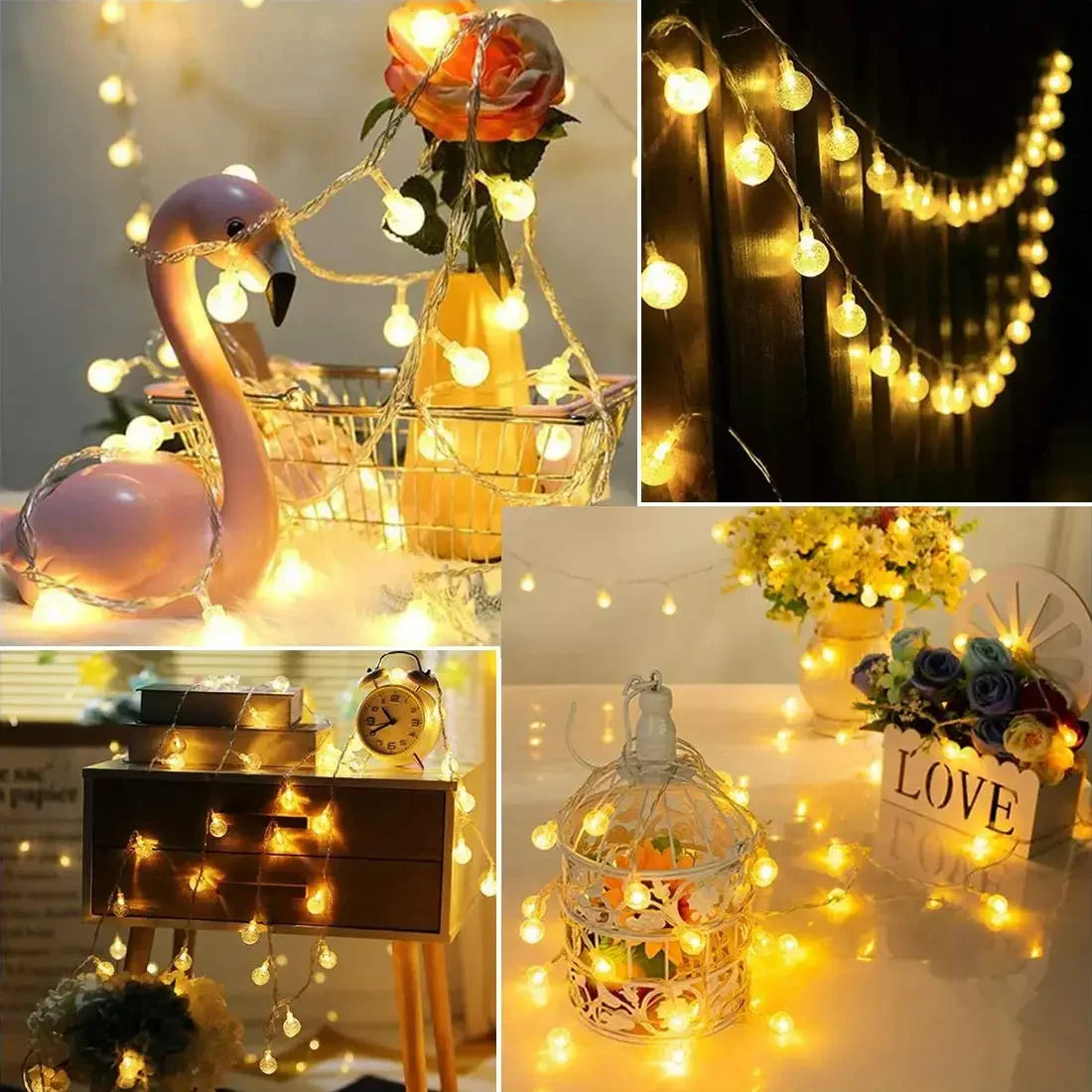 3M 10M LED Ball String Lights Outdoor Lamp USB or Battery Powered Garland Christmas Tree Fairy Lights for Wedding Home Decor