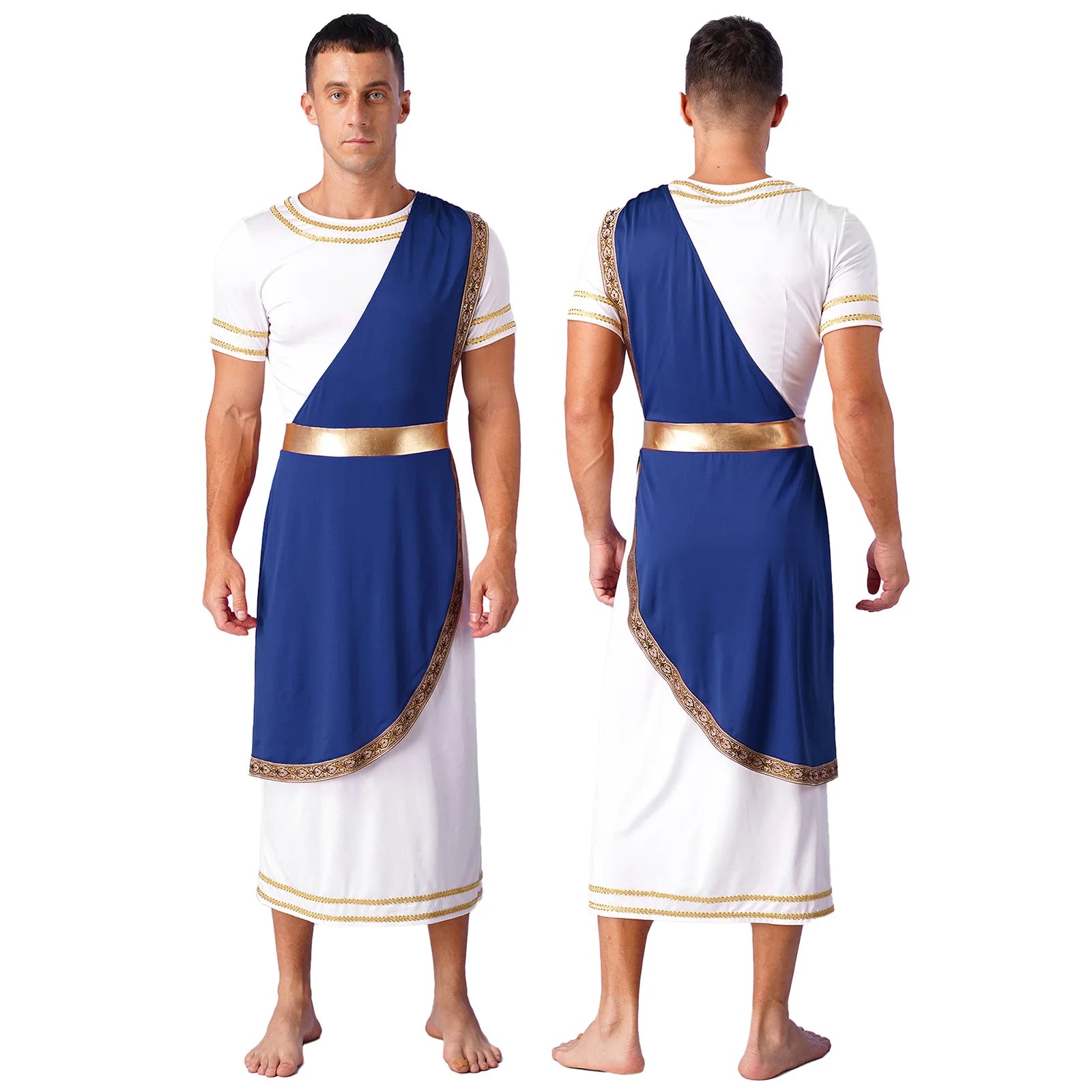 Mens Ancient Greek God Cosplay Outfit Roman Robe Costumes Ancient Greek Toga Spartan Dress Up Retro Vintage Warrior Clothing