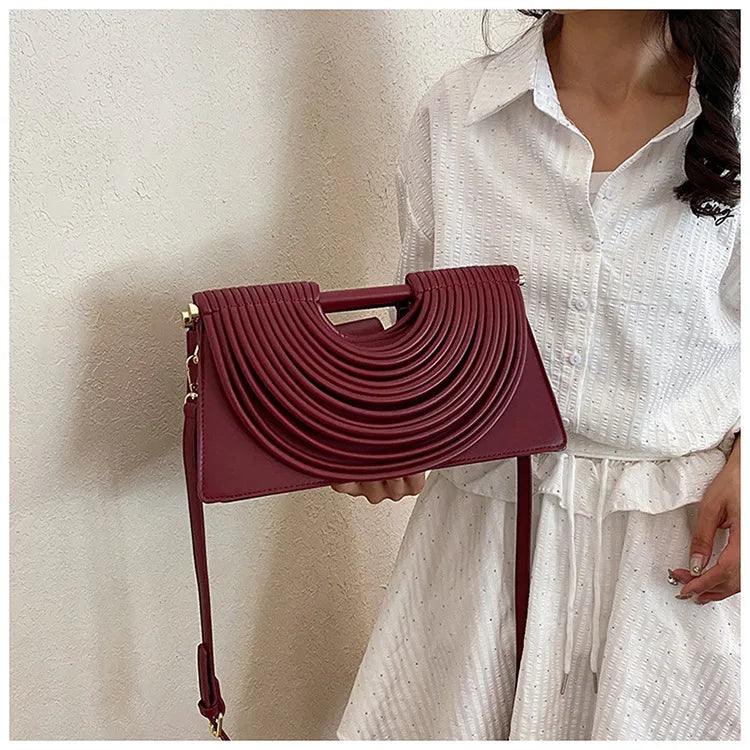 Luxury Evening Handbag For Women Golden Noodle Knot Design Dinner Party Clutch Bag Luxury Designer Square Crossbody Bags