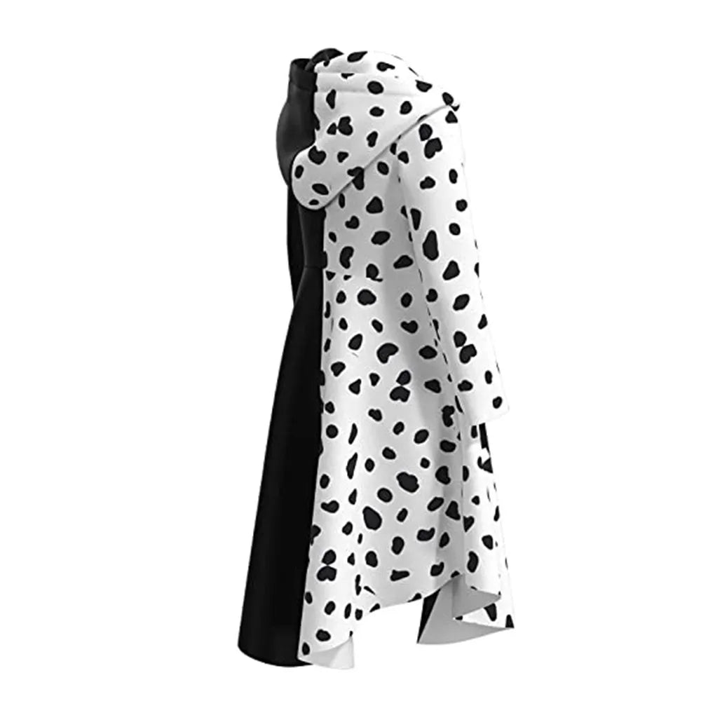 Movie Cruella Cosplay Costume Dress Outfit Cloak With Gloves Carnival Suit Cruella De  Vil Costume For Adult Party Uniform Suit