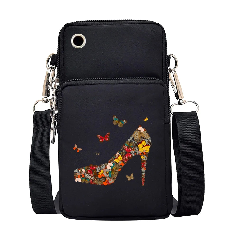 Universal Mobile Phone Bag Iphone 13 Huawei Shoulder Cross-body Package Women Sport Pouch Unisex Arm Wrist Bags Butterfly Print