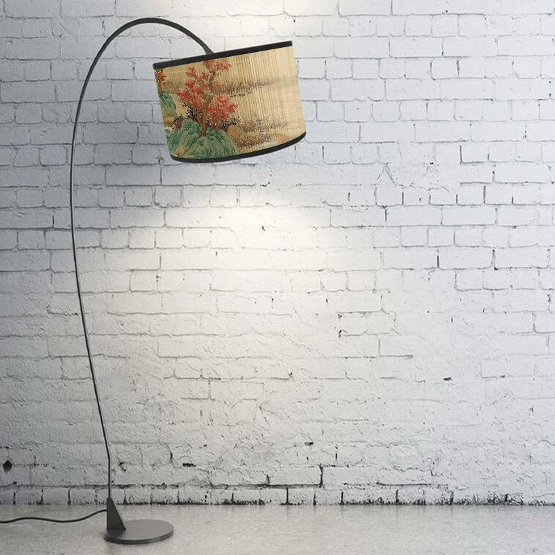 Bamboo Lampshade Chinese Style Ceiling Table Homestay Home Decor Drum Chandelier Wall Lamp Lampshades Bamboo Art Light Shade