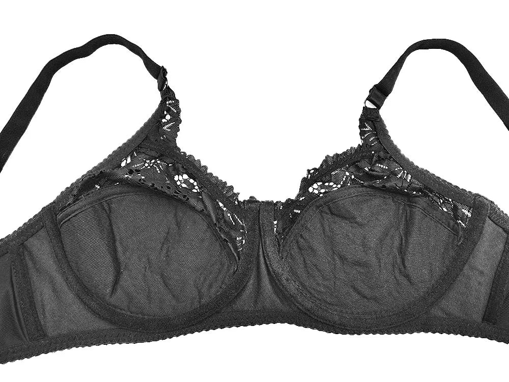 Bra 32-46 Women Lace bralette Sleepwear Brassiere Thin Cup B C D E F soutien gorge Black White Soft bandeau BIG BUST SEXU bh C27