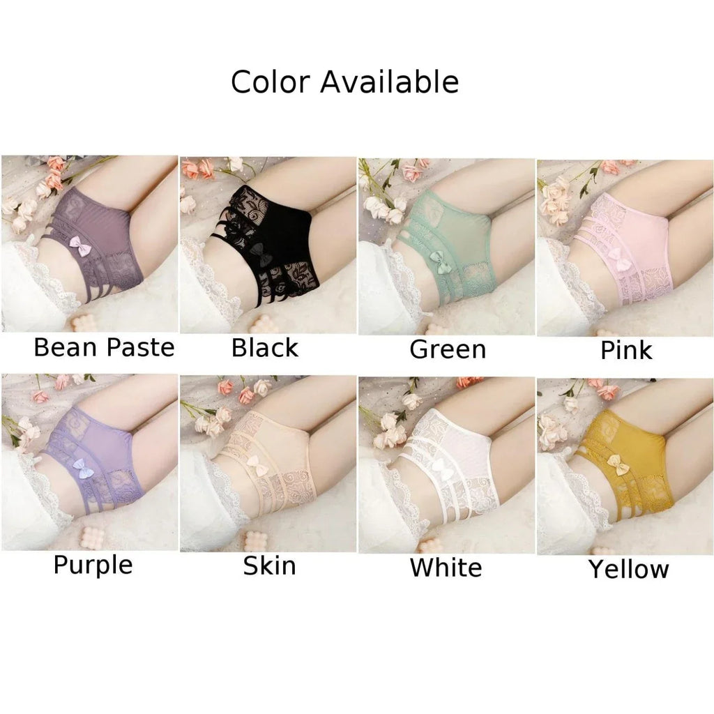 Women's Panties Sexy Lingerie Breathable Ultra-Thin Underwear Lace Floral Comfort High Waist Underpants Elastic Briefs Knickers