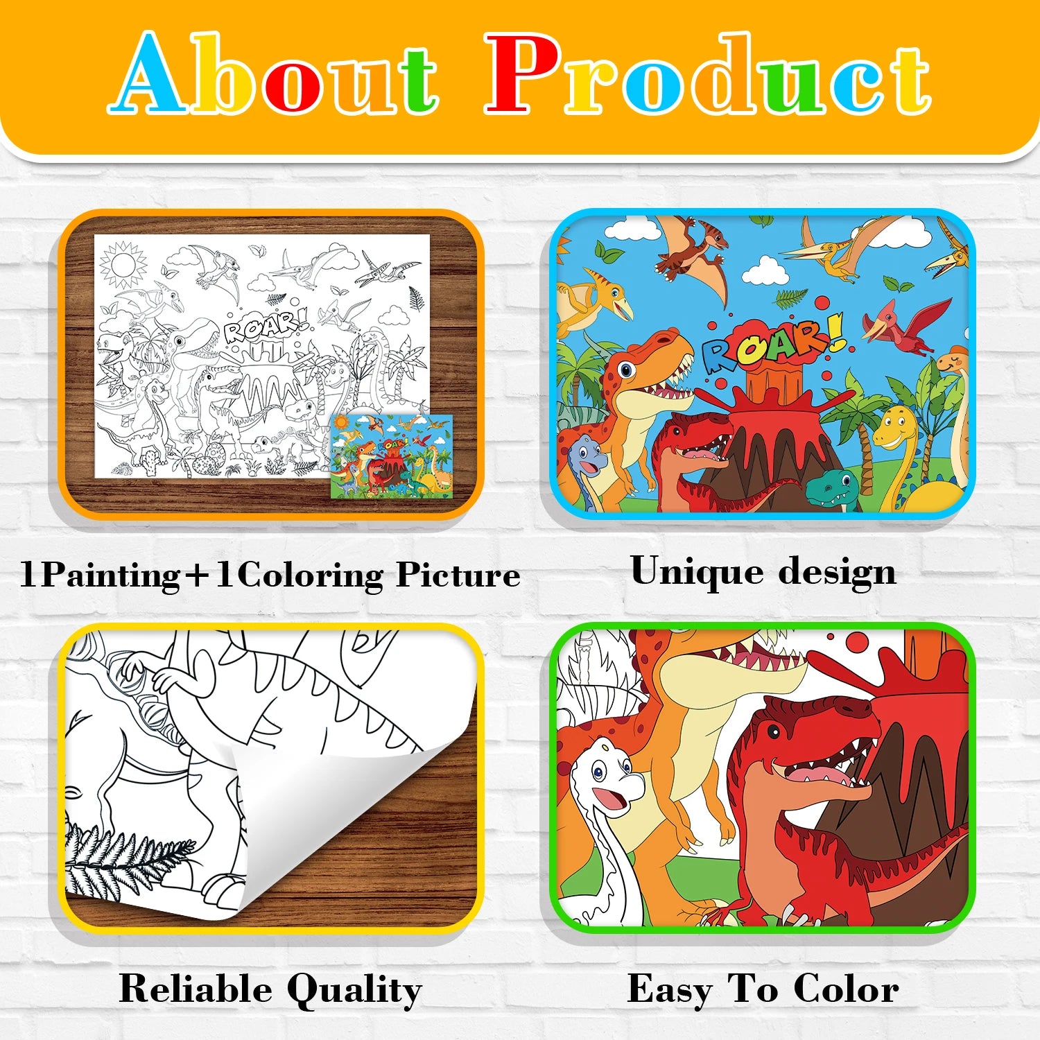 Hot 110x80cm Dinosaur World Coloring Books Large Coloring Tablecloth Birthday Party Supplies Favor for Kids ﻿