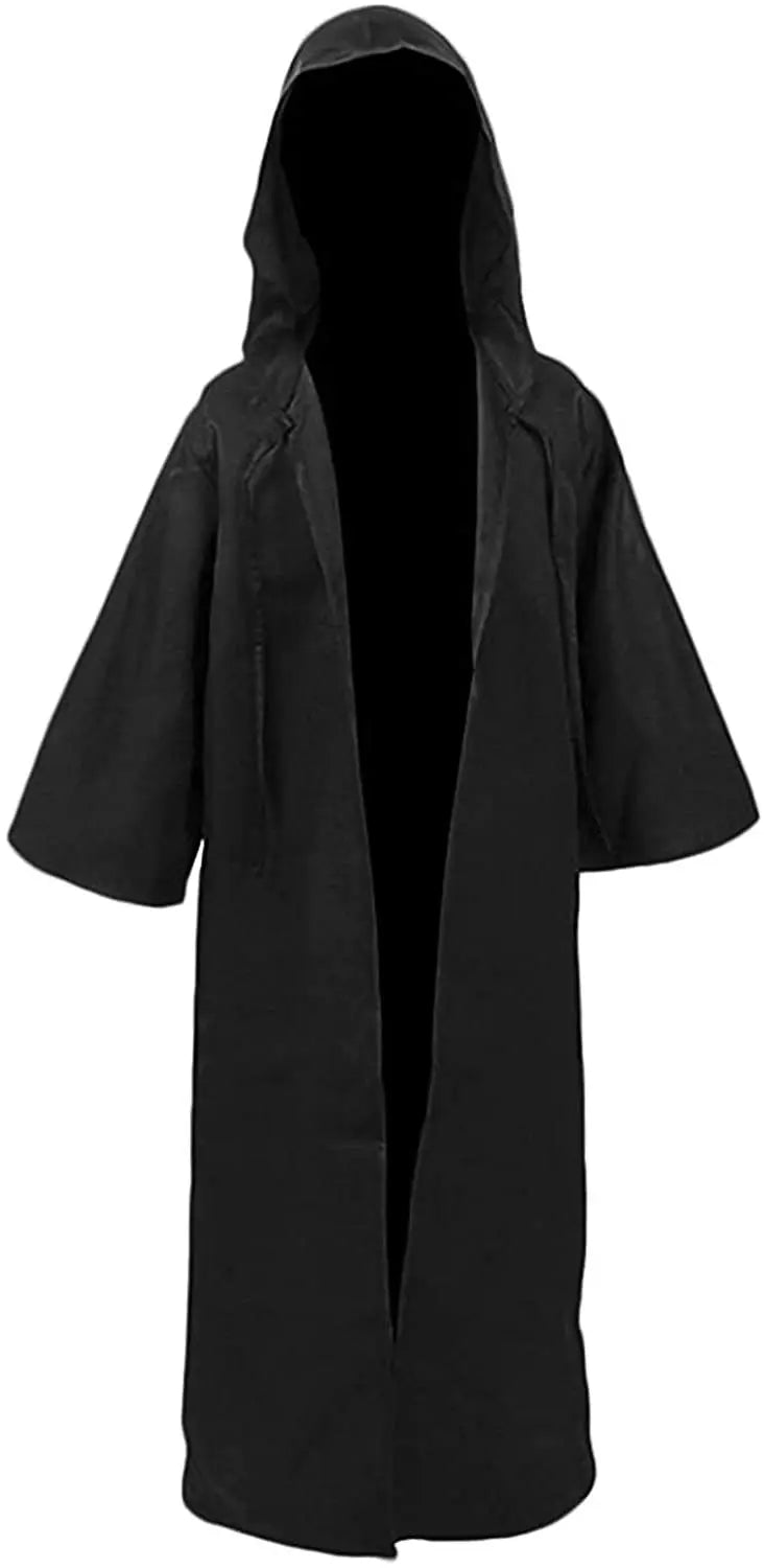 Halloween Festival Costumes Solid Long Robe Cosplay Costumes Abayas Hooded Punk Style Cloak Medieval Gothic Cape Novelty
