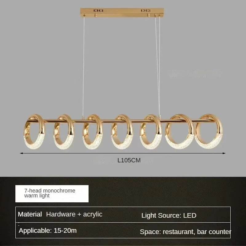 Modern Chandelier For Living Room Bedroom Nordic Golden Ring Ceiling Lamp Luxury Home Decor Indoor Ceiling Light Lustre Fixtures