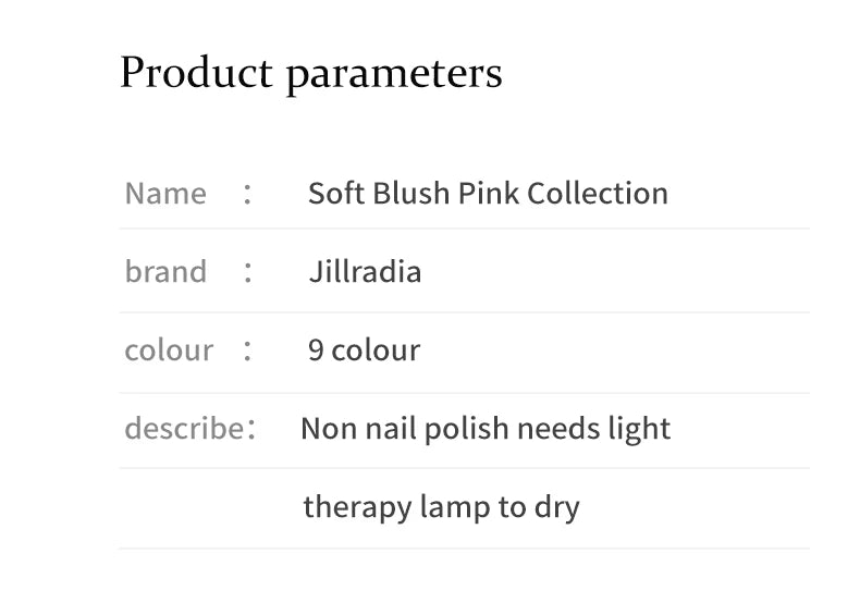 Jillradia 9-Colors New Popular Solid Gel Nail Gel Semi Permanent Nail Art Soaking UV LED Gel Christmas Manicure Gift Nail Salon